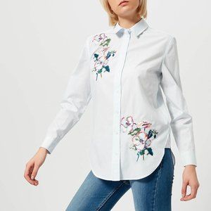 Joules Embroidered Oxford Button-Down Blouse